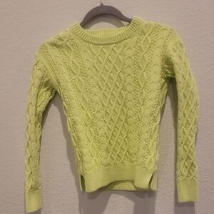 J. Crew Light Green Cable Knit Sweater